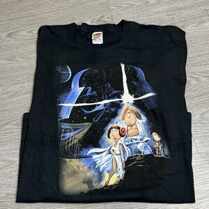 Vintage Family Guy Star Wars Shirt Mens XL Black 2007 Cartoon Movie Tribute Tee
